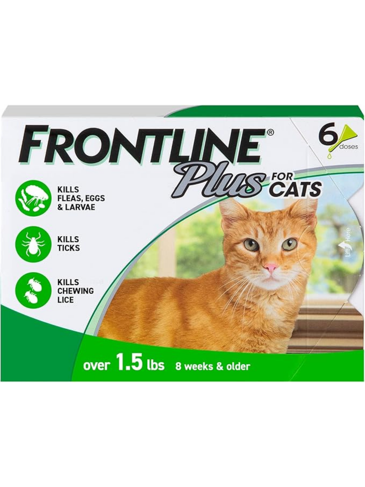 Frontline Plus for Cats (Over 1.5 lbs) – Flea & Tick Treatment | 3-Month Supply